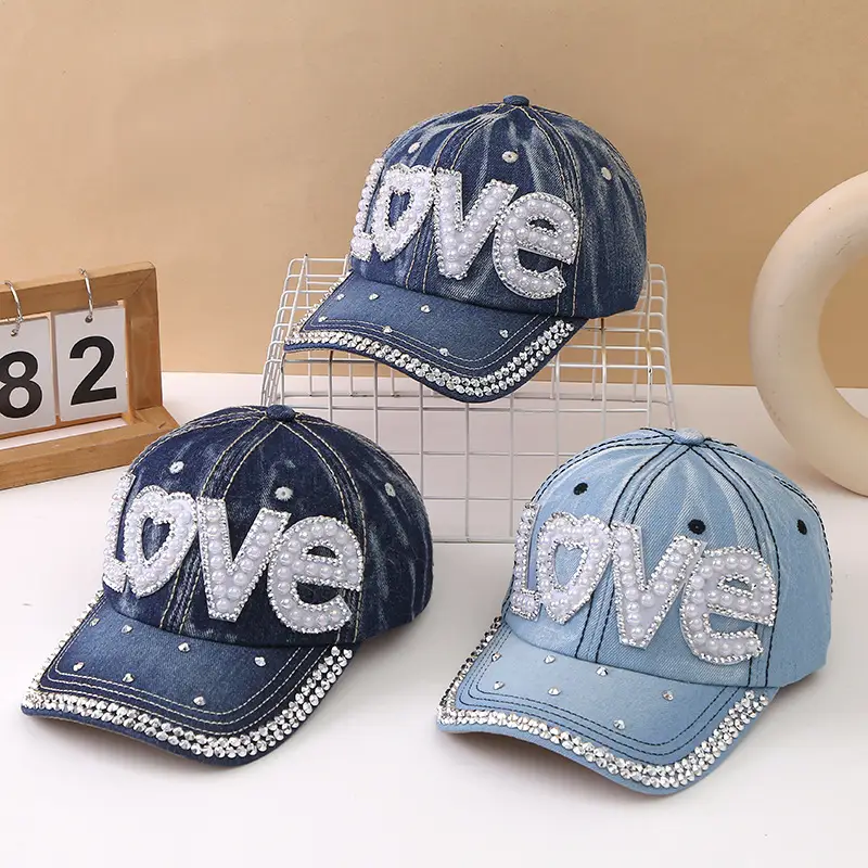 Women's Blue Rivet Baseball Cap with "BOSS" Embroidery - Image 18