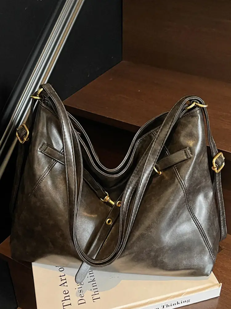 Retro Brown Leather Shoulder Bag for Women 2025 - Image 5