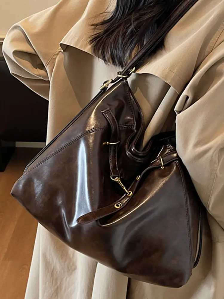 Retro Brown Leather Shoulder Bag for Women 2025 - Image 6