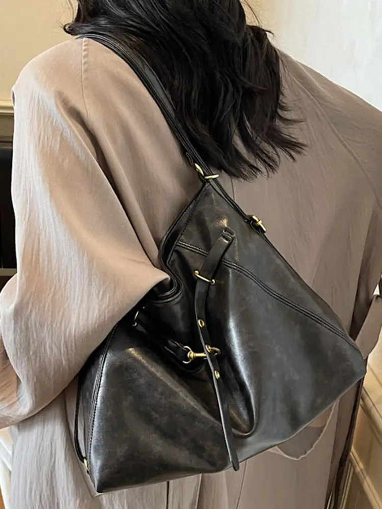 Retro Brown Leather Shoulder Bag for Women 2025 - Image 7
