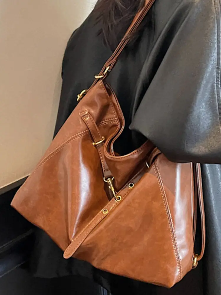 Retro Brown Leather Shoulder Bag for Women 2025 - Image 8