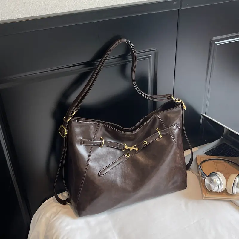 Retro Brown Leather Shoulder Bag for Women 2025 - Image 2
