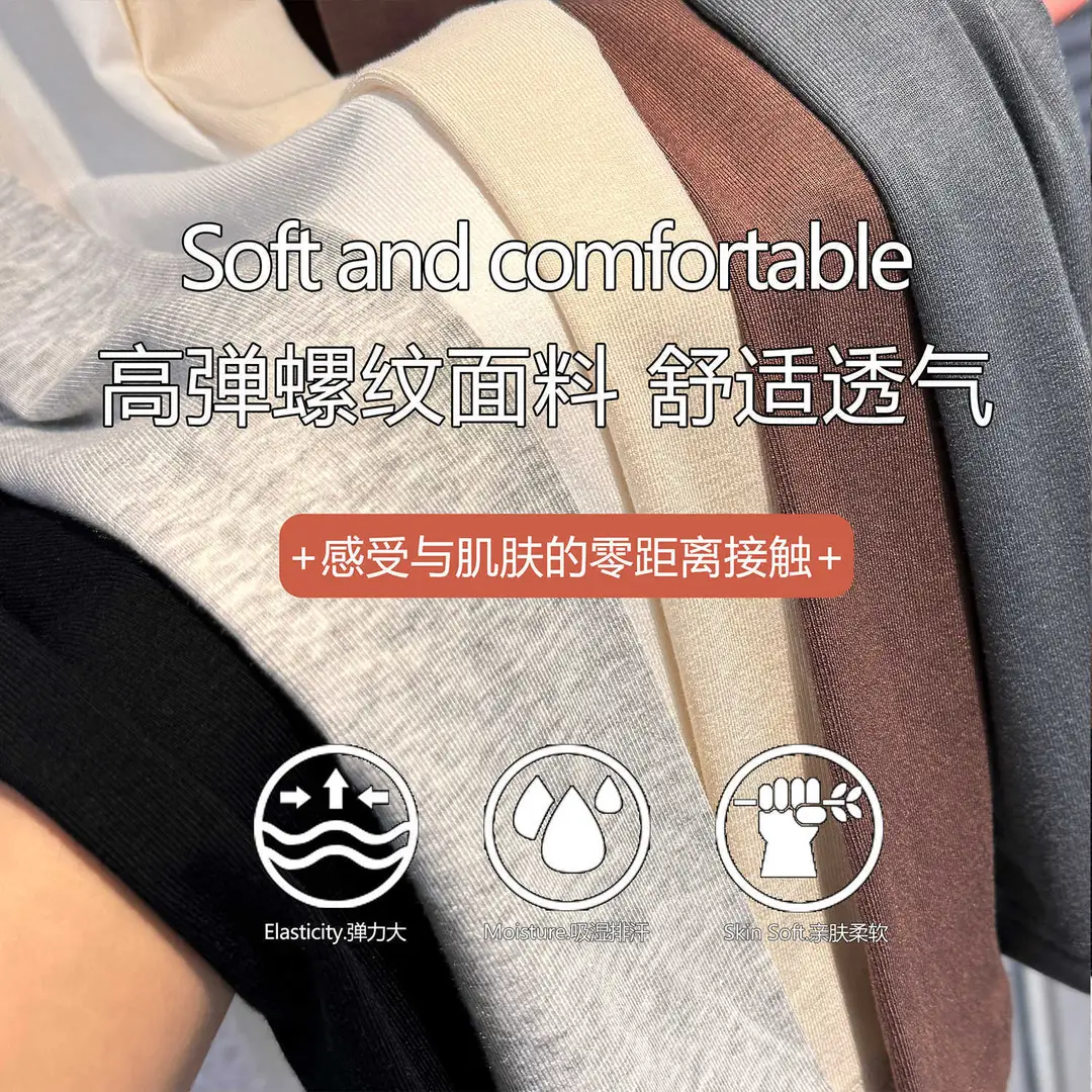 Black Bottoming Shirt Spring and Summer Slim Mid-Sleeve Top Half-Sleeved T-Shirt 2025 New Right Shoulder Top Trendy Women's Style