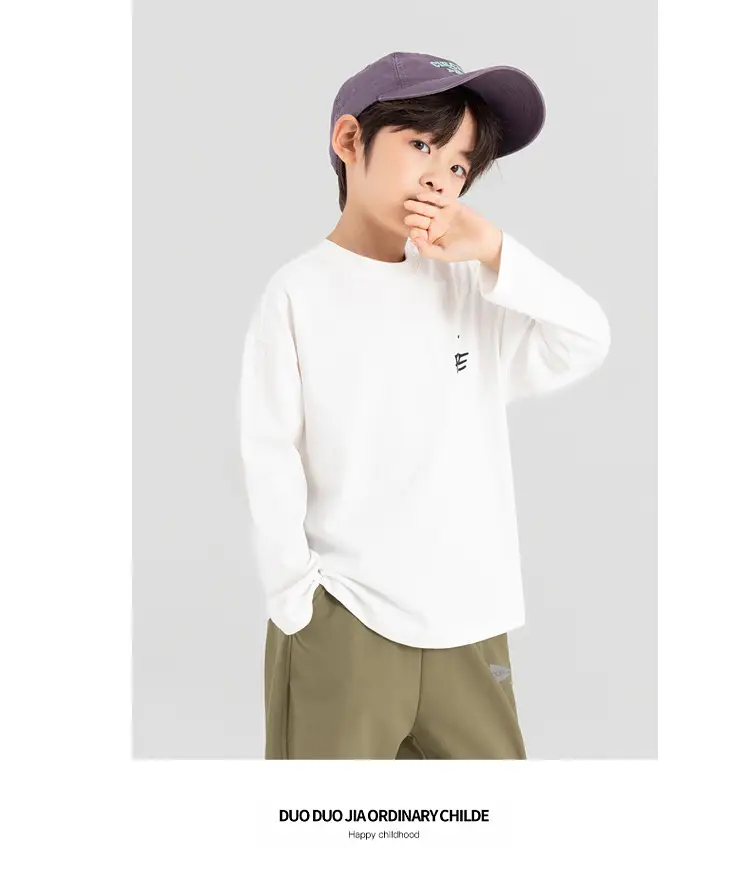 Duoduo Boys Long Sleeve T-Shirt Pink Anti Pilling 2025 — feature 16
