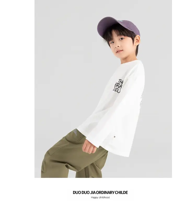 Duoduo Boys Long Sleeve T-Shirt Pink Anti Pilling 2025 — feature 22