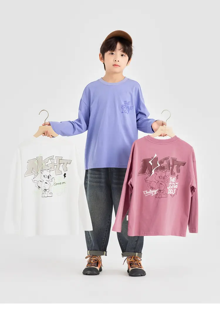 Duoduo Boys Long Sleeve T-Shirt Pink Anti Pilling 2025 — feature 27