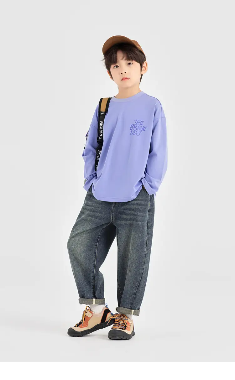 Duoduo Boys Long Sleeve T-Shirt Pink Anti Pilling 2025 — feature 29