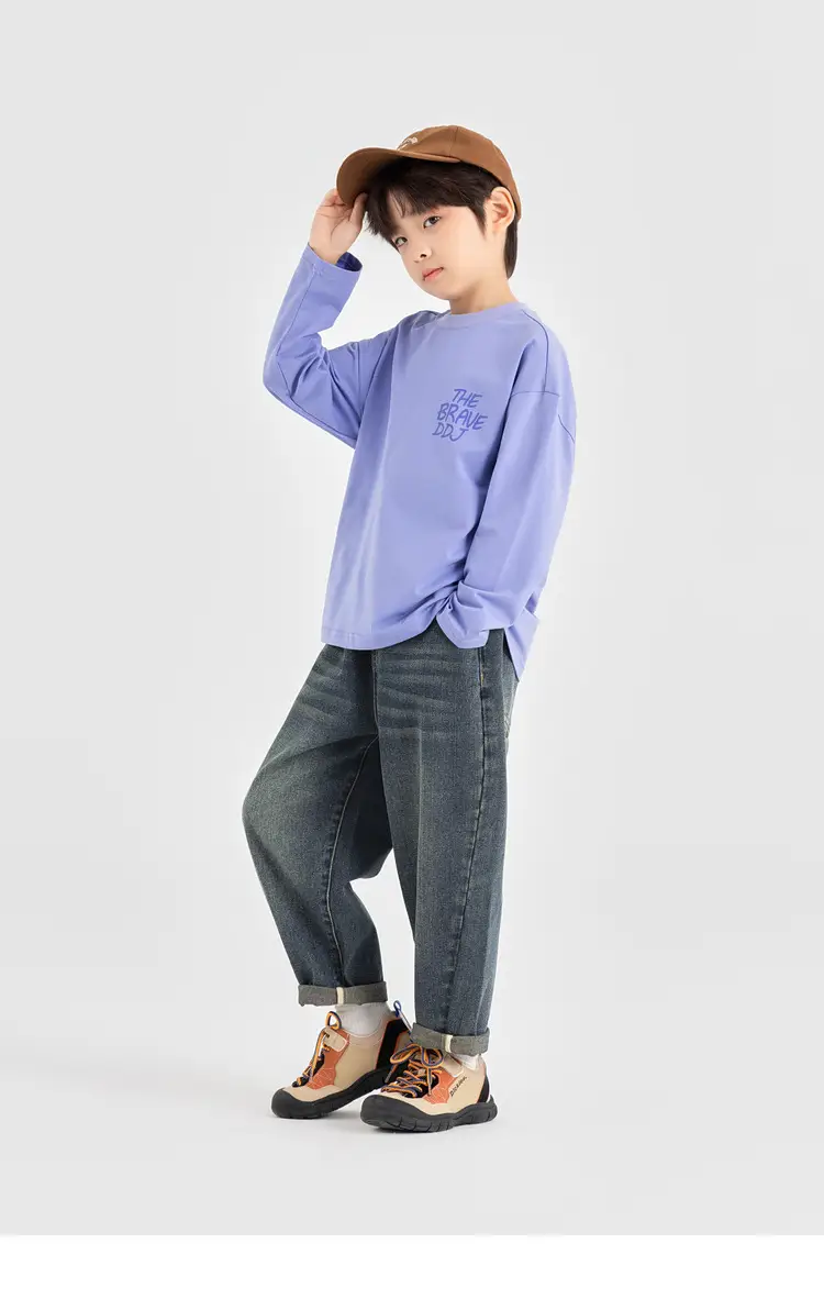 Duoduo Boys Long Sleeve T-Shirt Pink Anti Pilling 2025 — feature 35