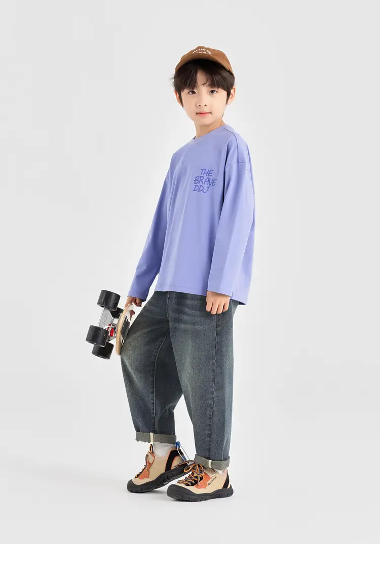 Duoduo Boys Long Sleeve T-Shirt Pink Anti Pilling 2025 — feature 38
