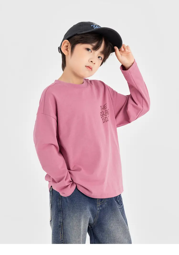 Duoduo Boys Long Sleeve T-Shirt Pink Anti Pilling 2025 — feature 39