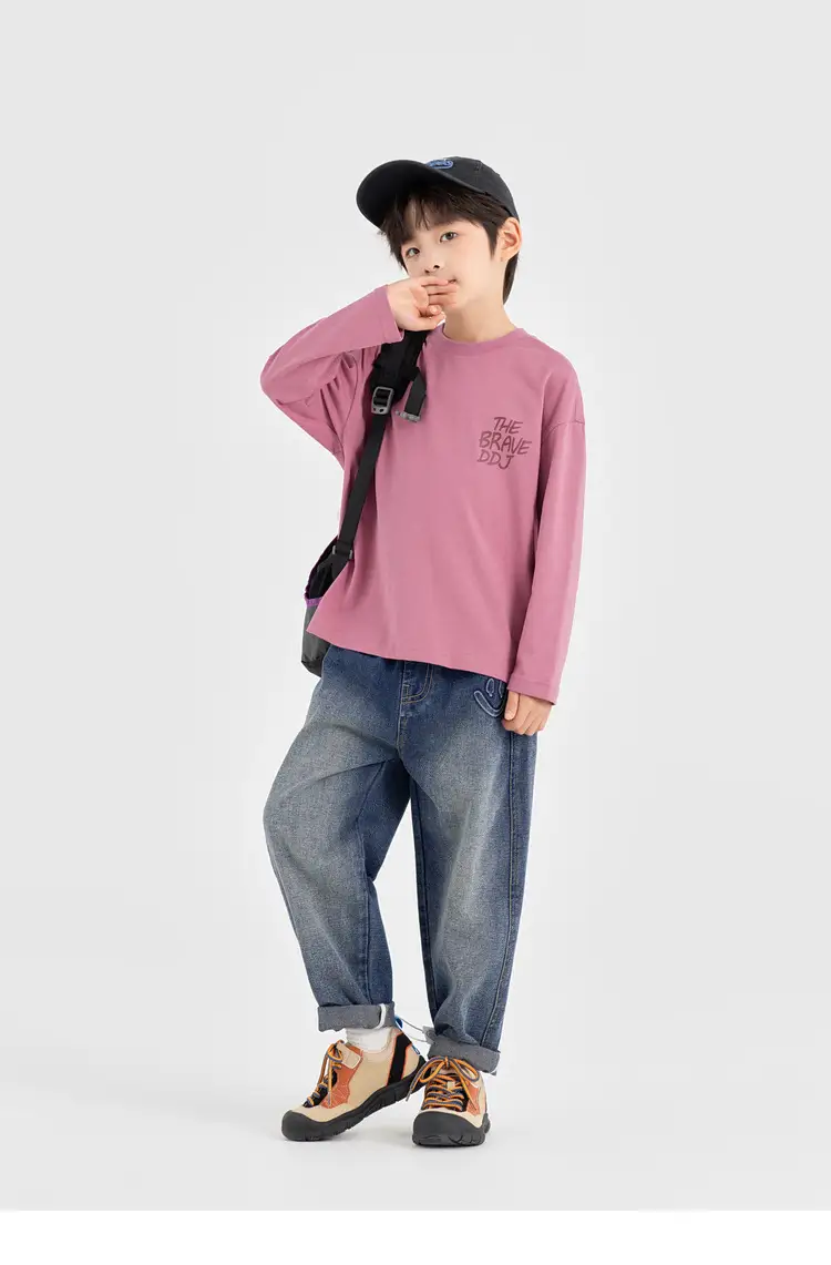 Duoduo Boys Long Sleeve T-Shirt Pink Anti Pilling 2025 — feature 44