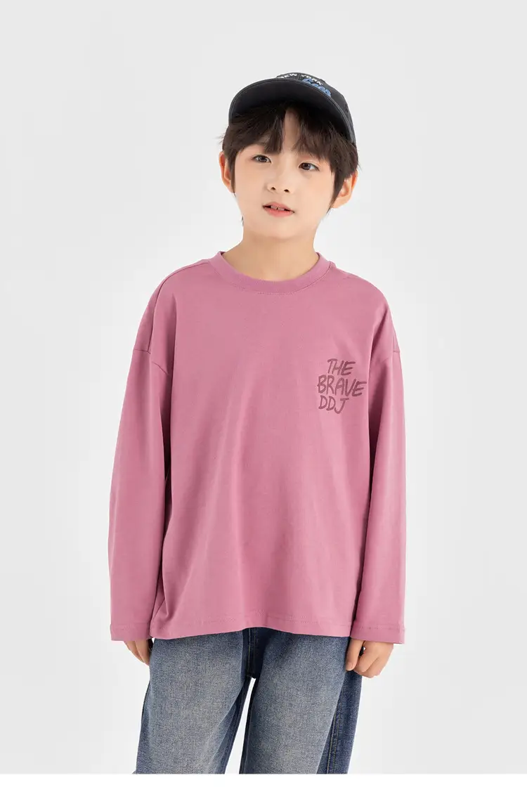 Duoduo Boys Long Sleeve T-Shirt Pink Anti Pilling 2025 — feature 45