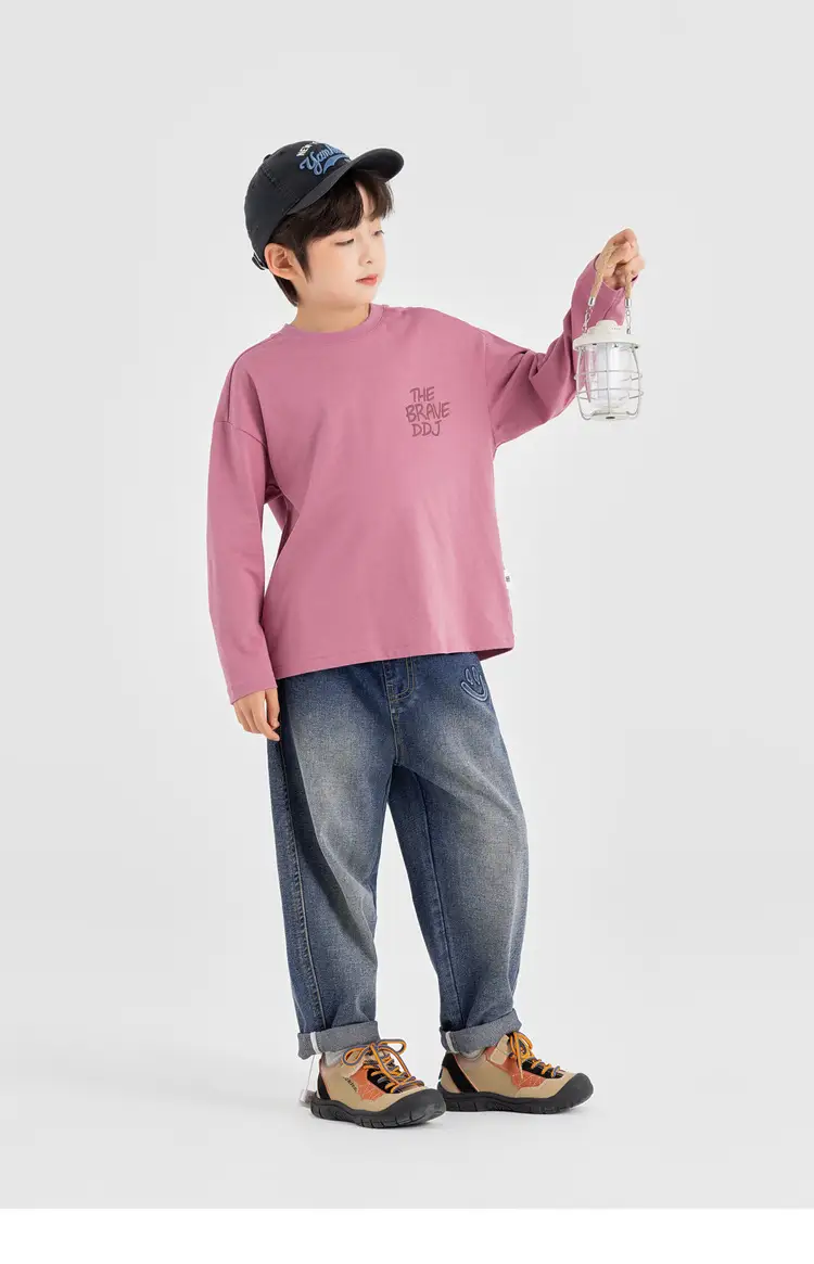 Duoduo Boys Long Sleeve T-Shirt Pink Anti Pilling 2025 — feature 48
