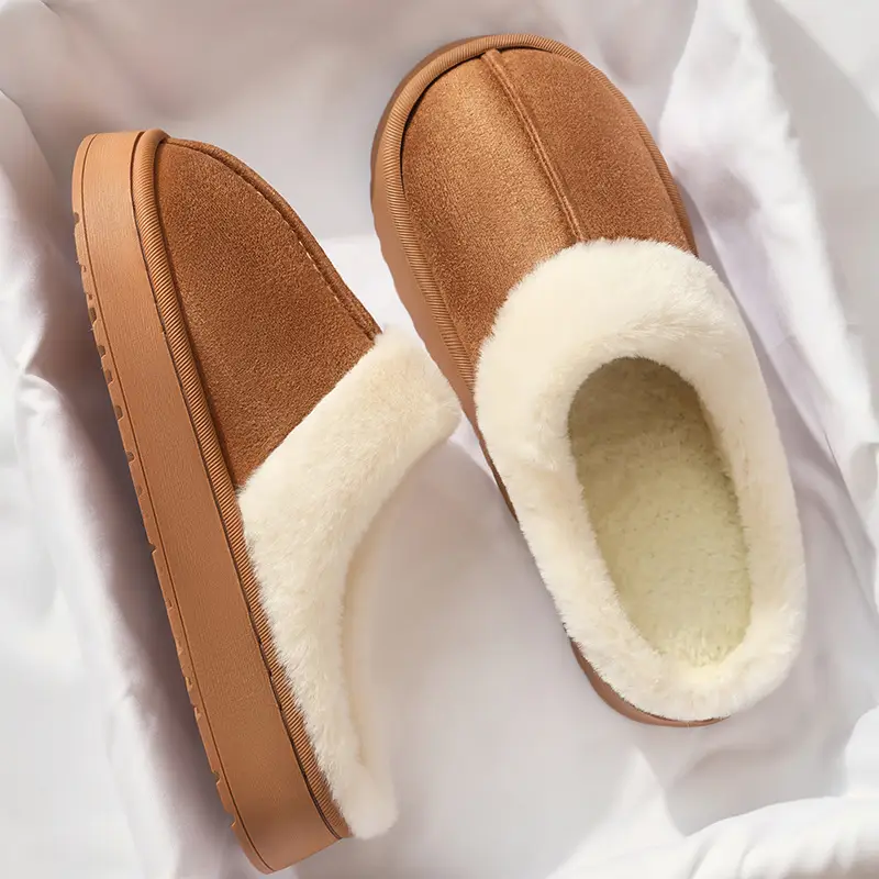 2025 New Home Cotton Slippers for Women Indoor Home Non-Slip Winter Warm Outerwear Stuffed Slippers for Men