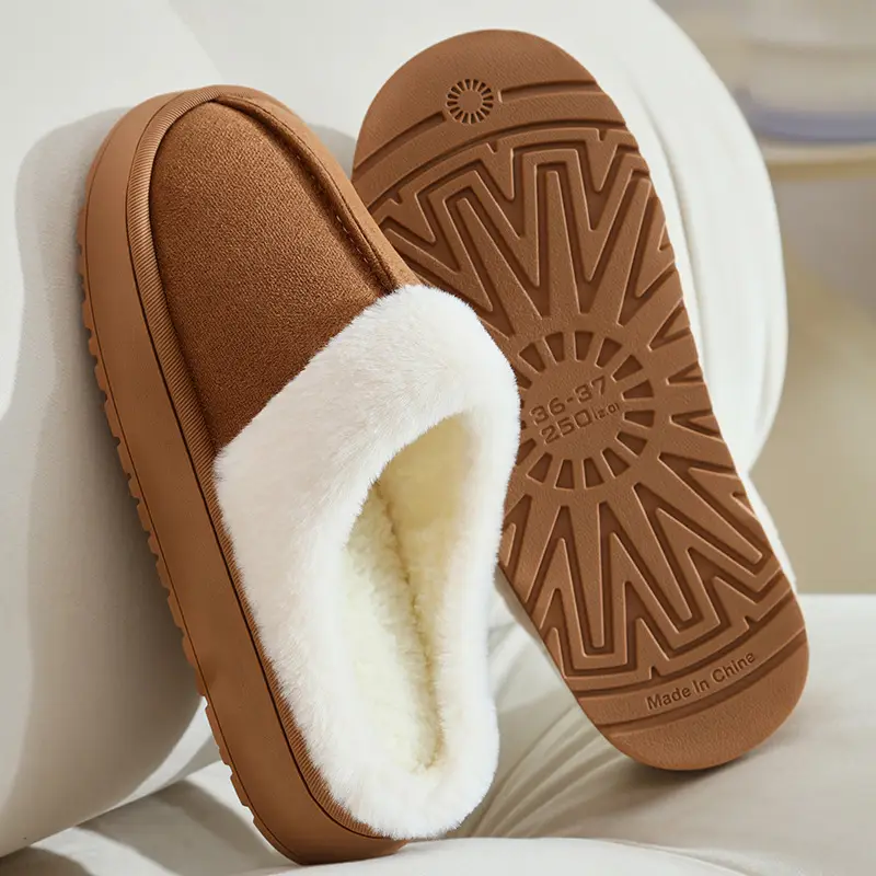2025 New Home Cotton Slippers for Women Indoor Home Non-Slip Winter Warm Outerwear Stuffed Slippers for Men