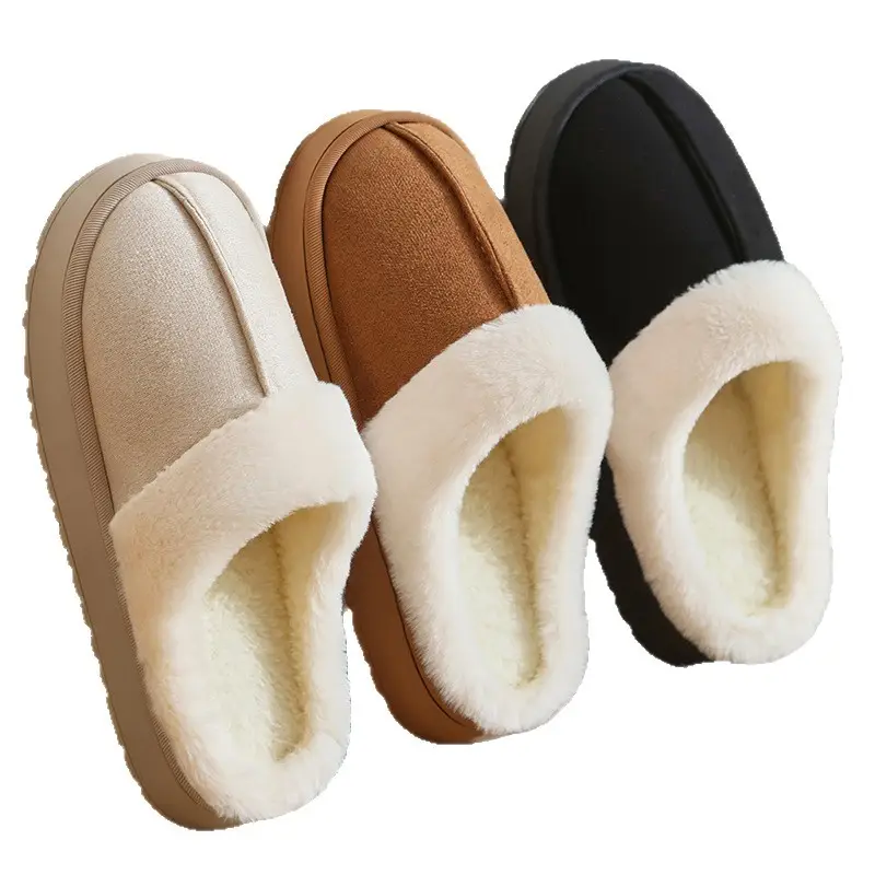 2025 New Home Cotton Slippers for Women Indoor Home Non-Slip Winter Warm Outerwear Stuffed Slippers for Men