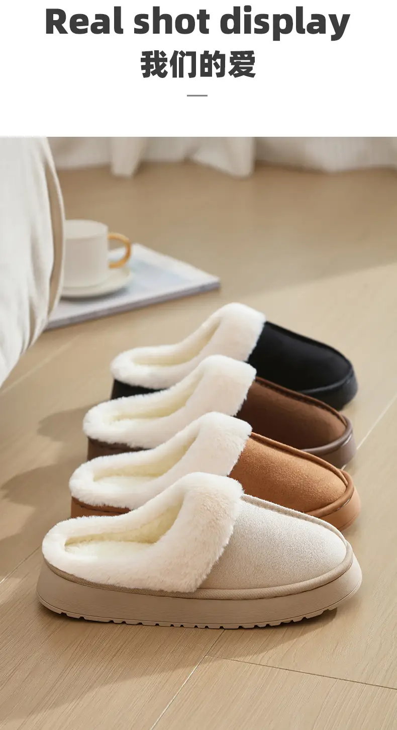 2025 New Home Cotton Slippers for Women Indoor Home Non-Slip Winter Warm Outerwear Stuffed Slippers for Men — feature 15
