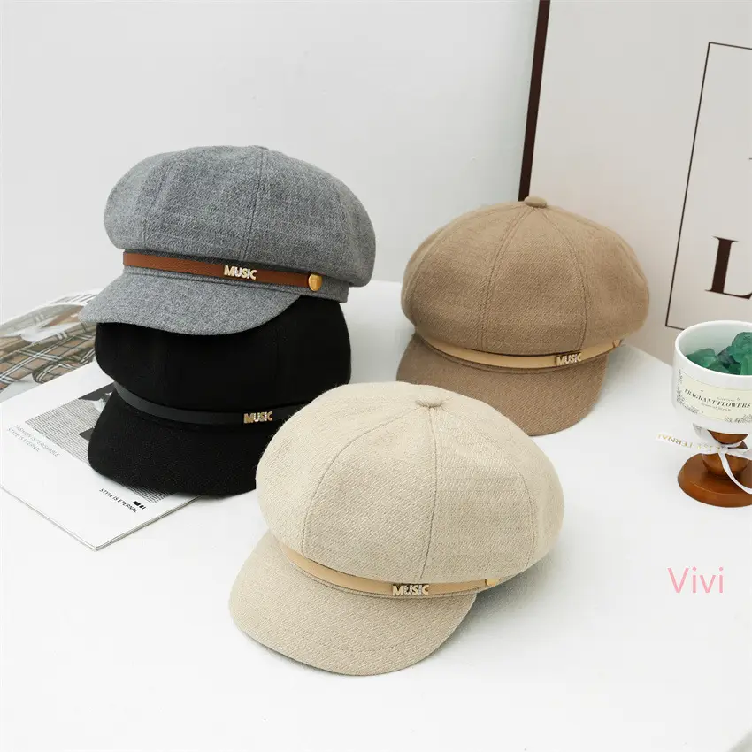 Japanese Retro Octagonal Face-Slimming Hat for Women - Image 10