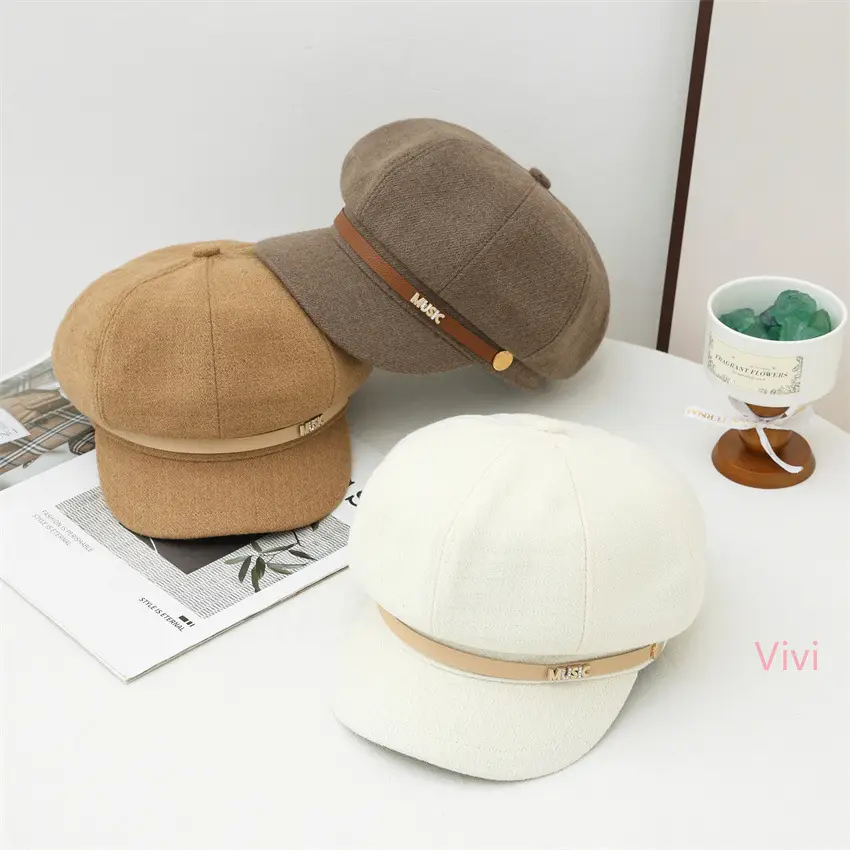 Japanese Retro Octagonal Face-Slimming Hat for Women — feature 12