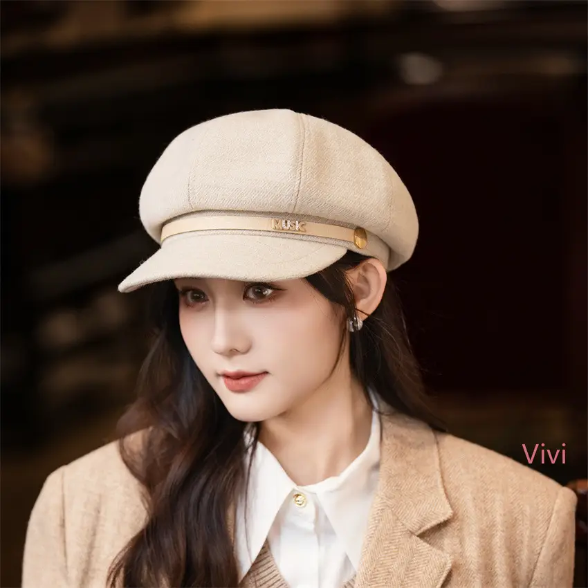 Japanese Retro Octagonal Face-Slimming Hat for Women — feature 16