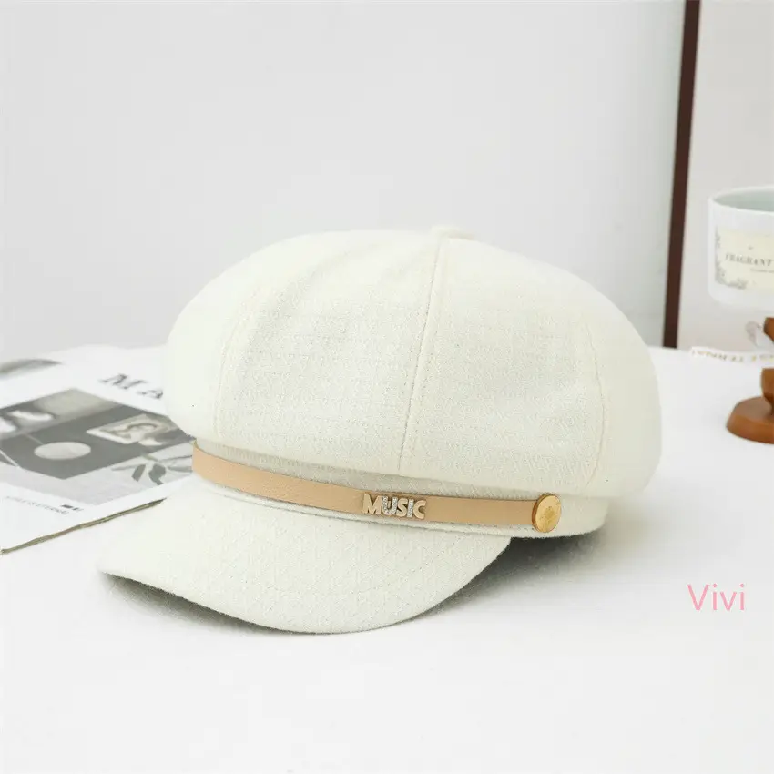 Japanese Retro Octagonal Face-Slimming Hat for Women - Image 2