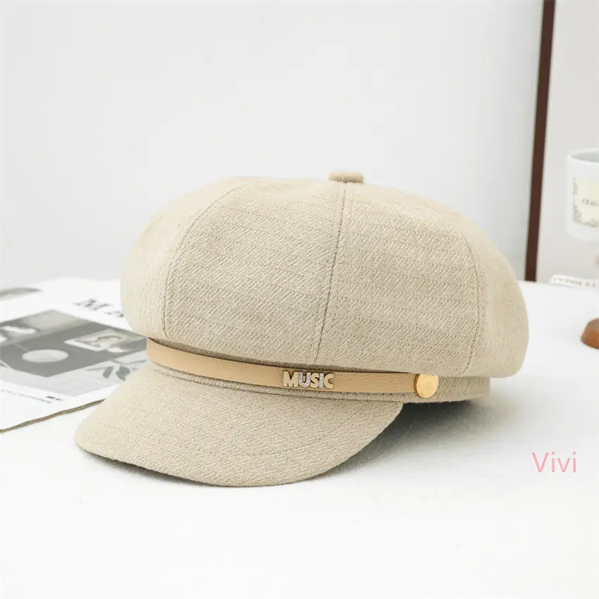 Japanese Retro Octagonal Face-Slimming Hat for Women - Image 3