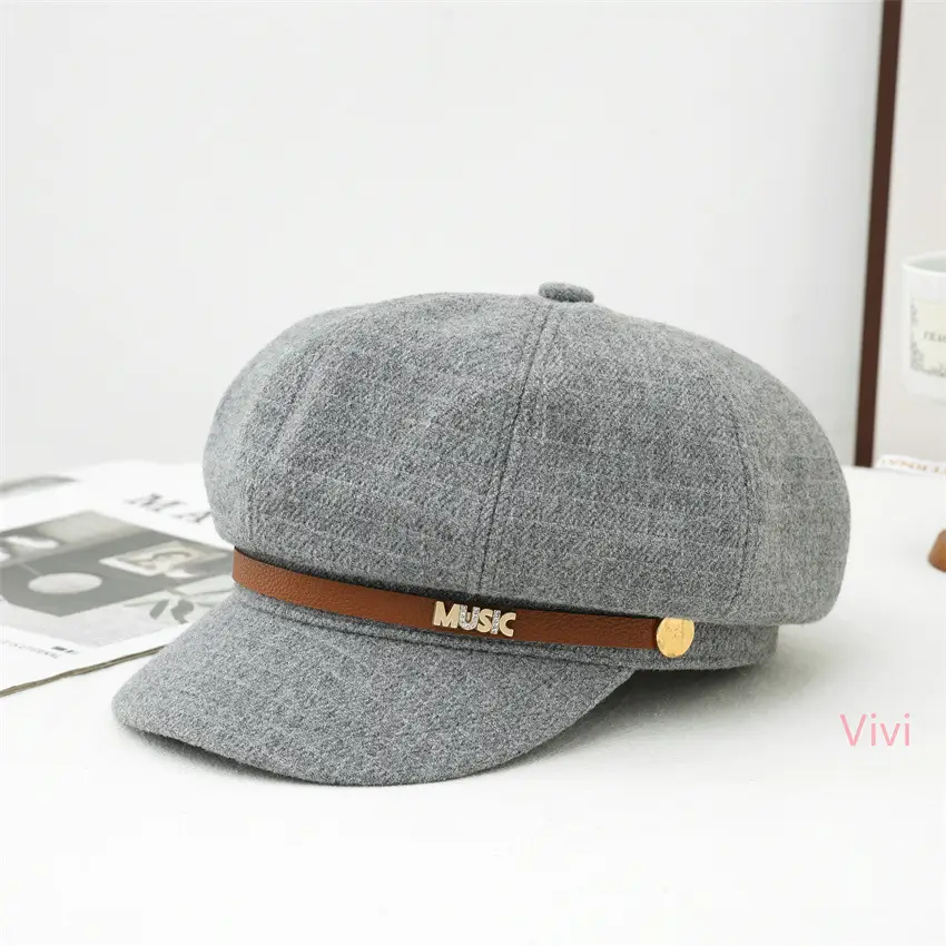 Japanese Retro Octagonal Face-Slimming Hat for Women - Image 4