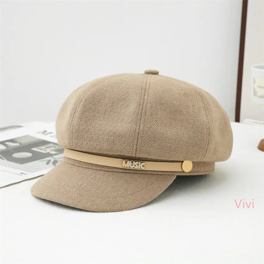 Japanese Retro Octagonal Face-Slimming Hat for Women - Image 5