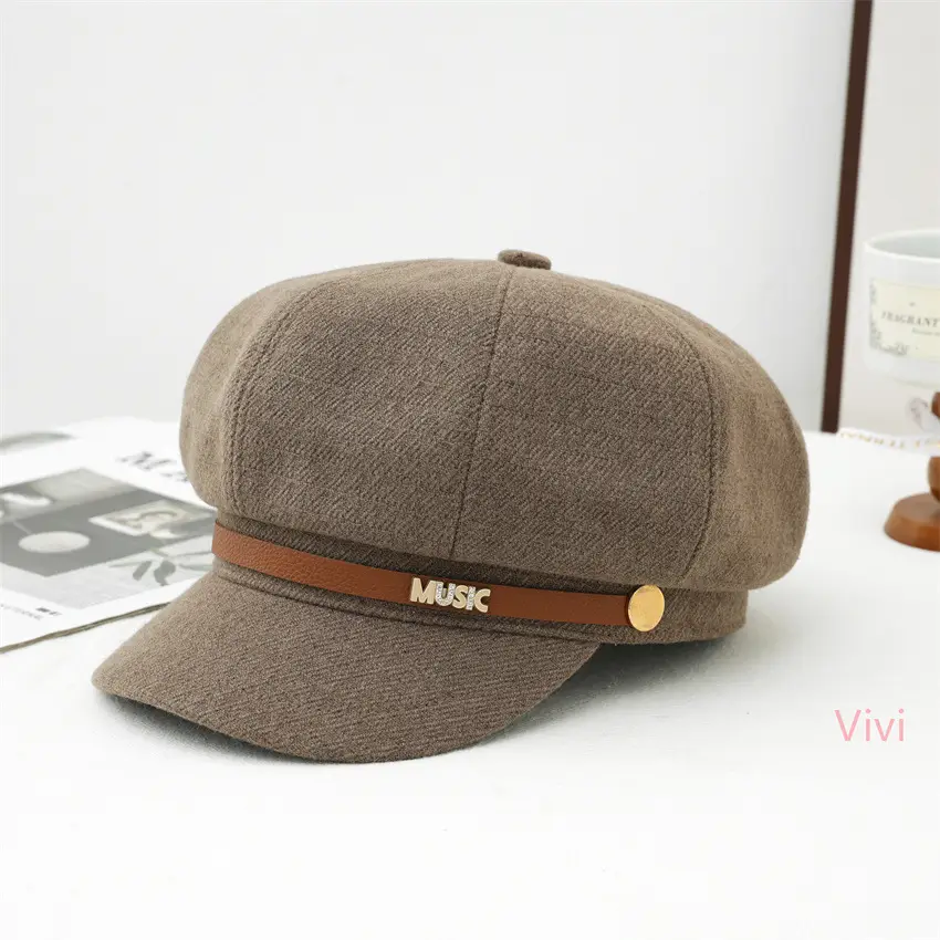 Japanese Retro Octagonal Face-Slimming Hat for Women - Image 6