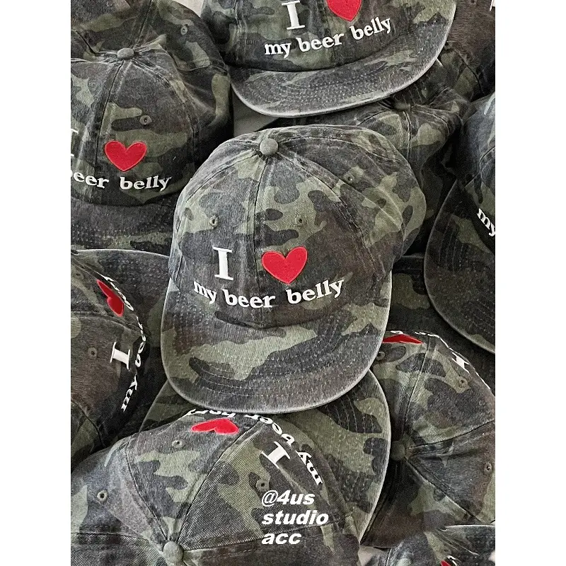 Women Leopard Print Beer Belly Cap with Heart - Image 5