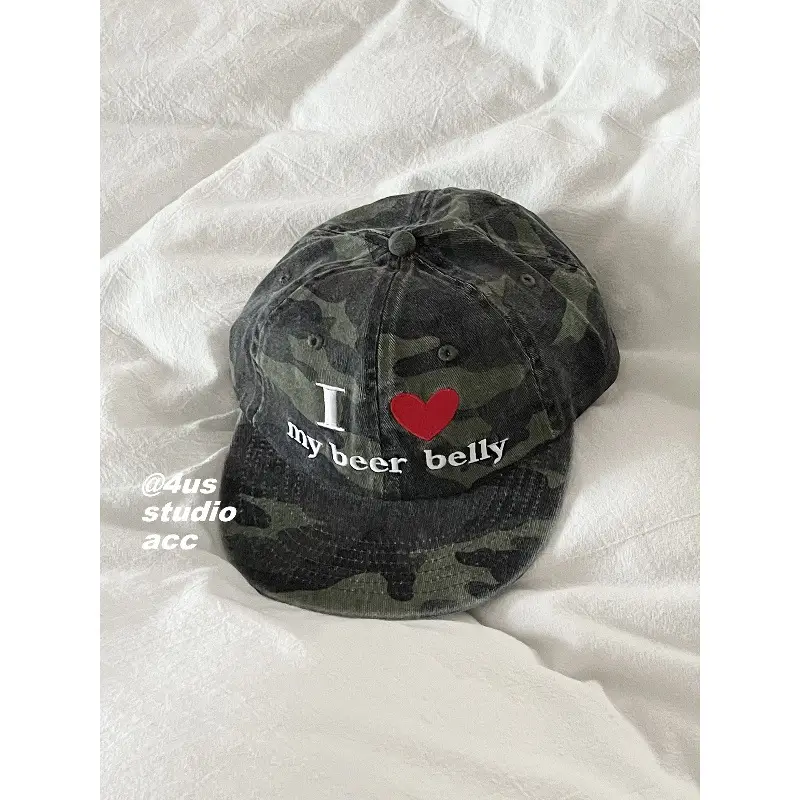 Women Leopard Print Beer Belly Cap with Heart - Image 7