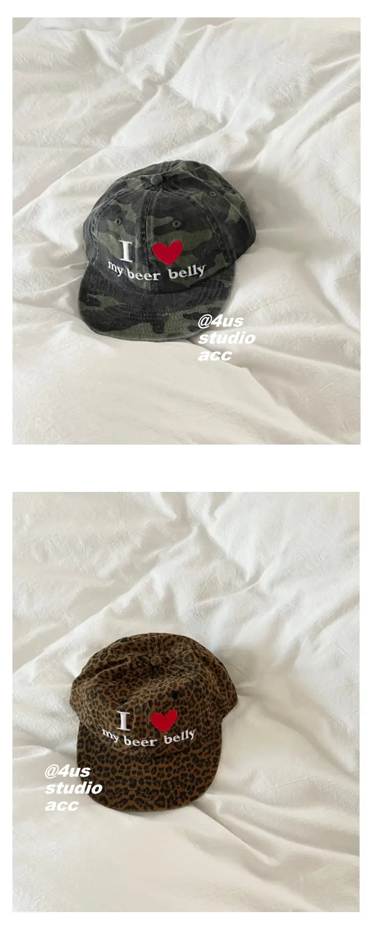 Women Leopard Print Beer Belly Cap with Heart — feature 10
