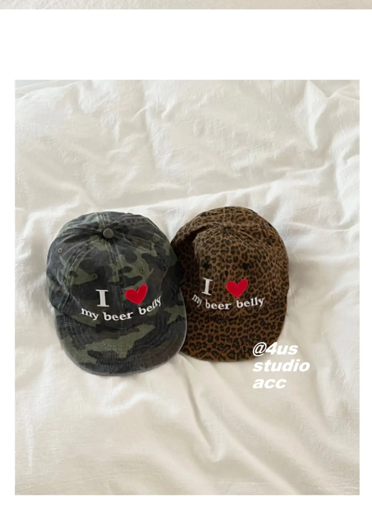 Women Leopard Print Beer Belly Cap with Heart — feature 13