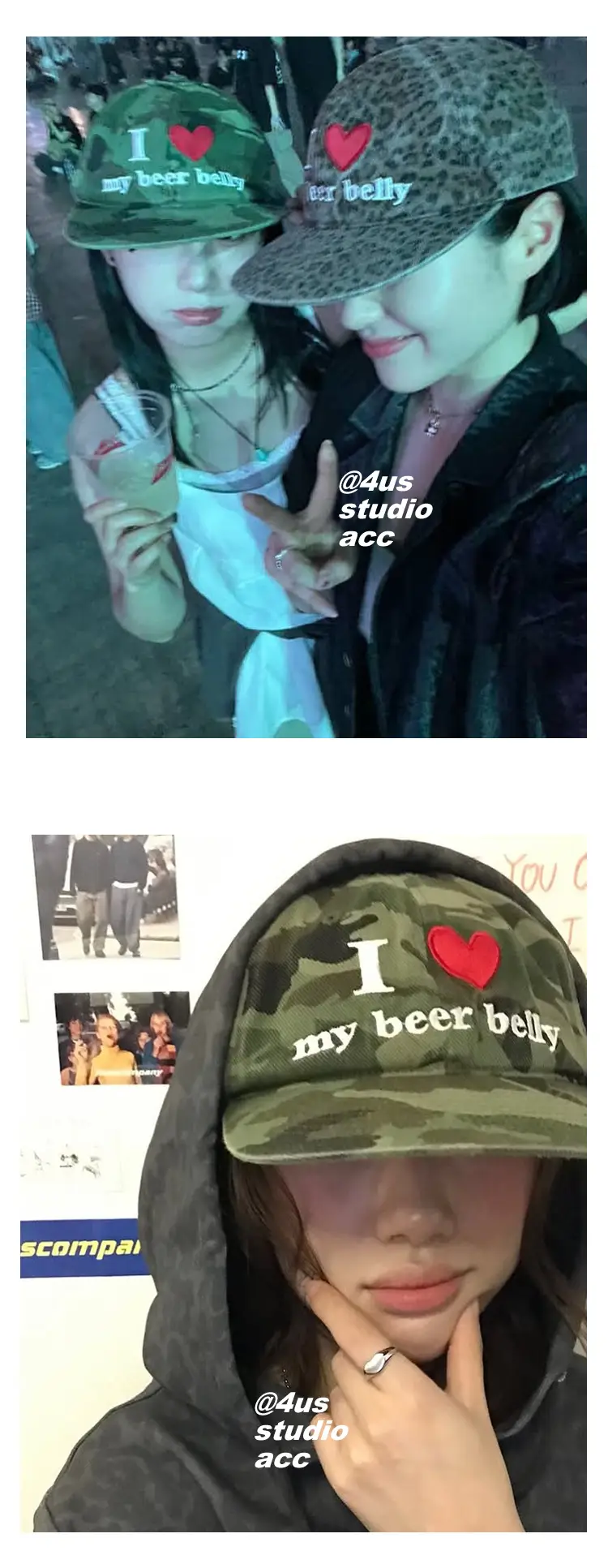 Women Leopard Print Beer Belly Cap with Heart — feature 8