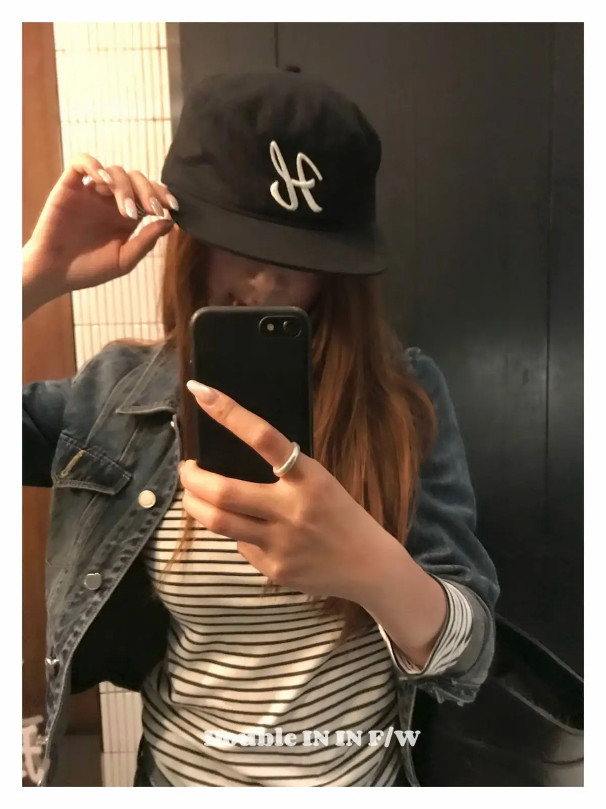 Women Black Houndstooth Embroidered Baseball Cap — feature 16