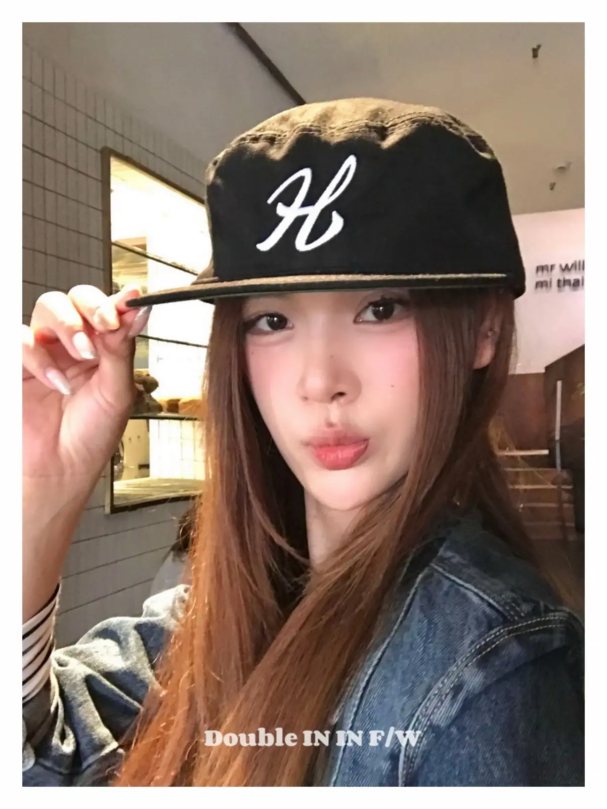 Women Black Houndstooth Embroidered Baseball Cap — feature 17