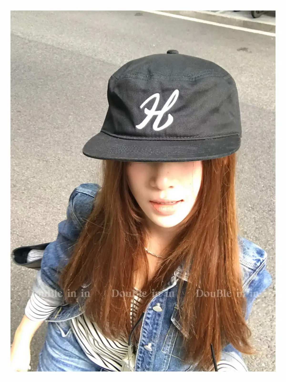 Women Black Houndstooth Embroidered Baseball Cap — feature 19