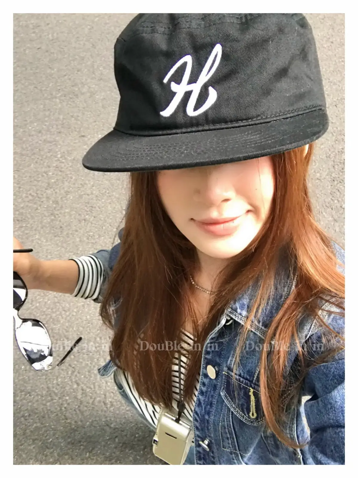 Women Black Houndstooth Embroidered Baseball Cap — feature 7