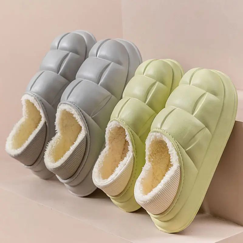 Pink Women's Waterproof Cotton Slippers Winter Warm Maternity Shoes