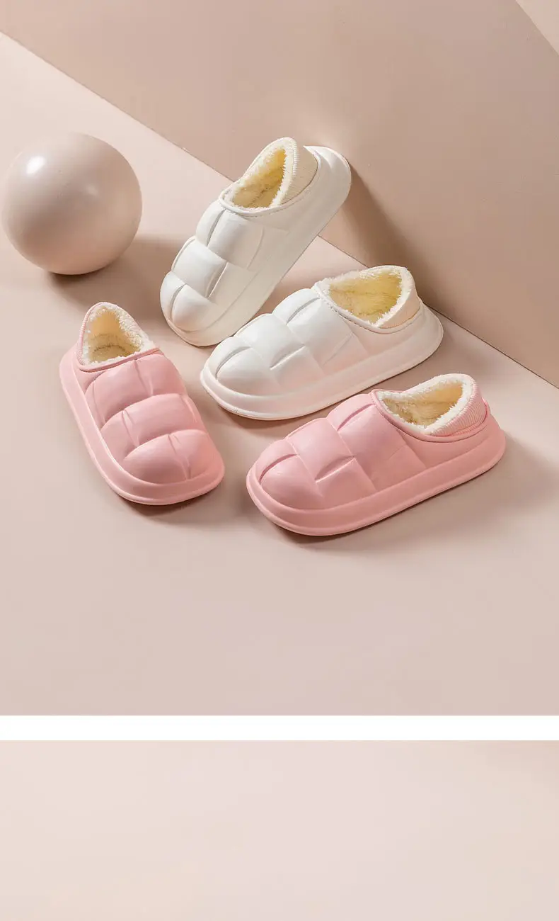 Pink Women's Waterproof Cotton Slippers Winter Warm Maternity Shoes — feature 10