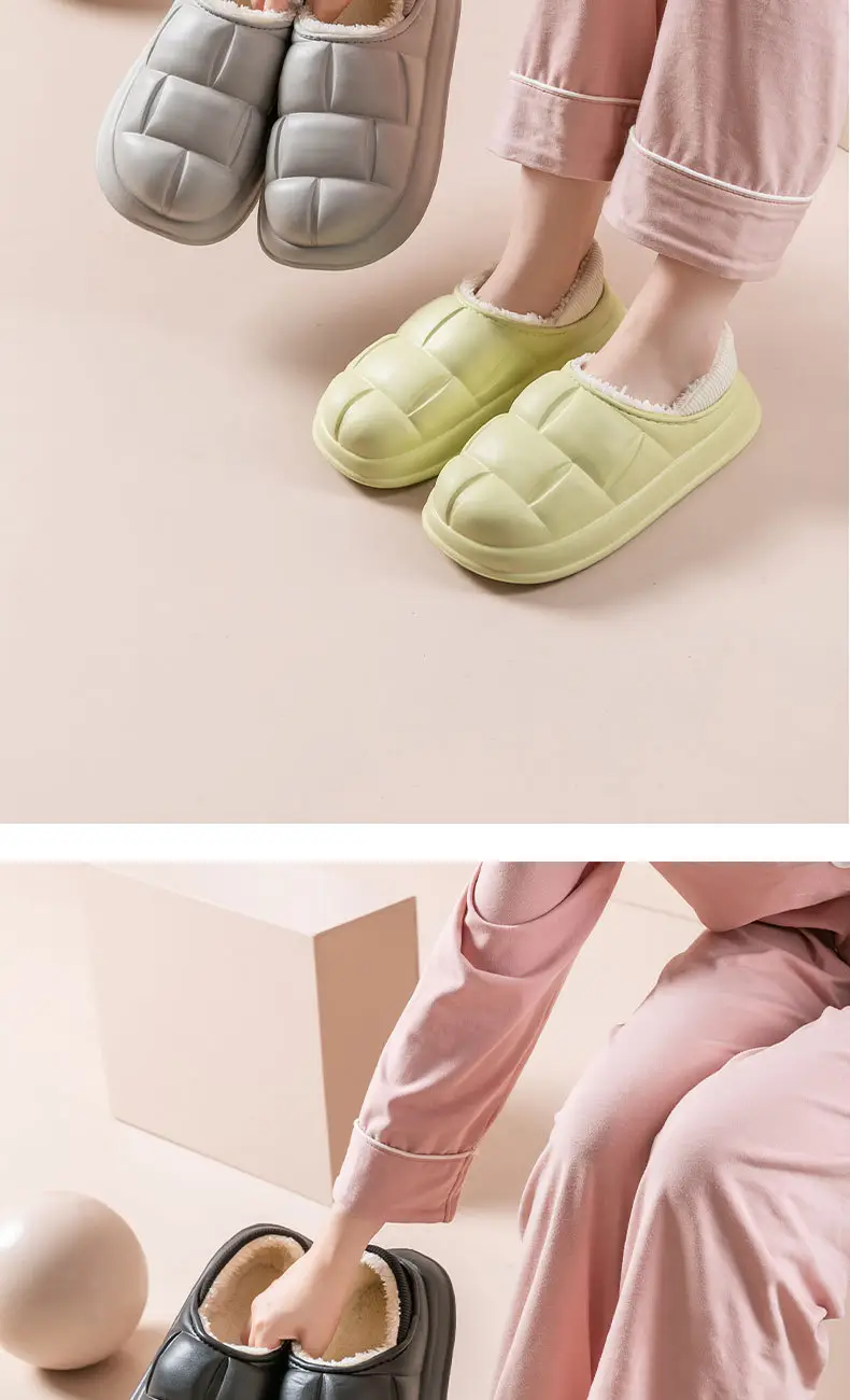 Pink Women's Waterproof Cotton Slippers Winter Warm Maternity Shoes — feature 14