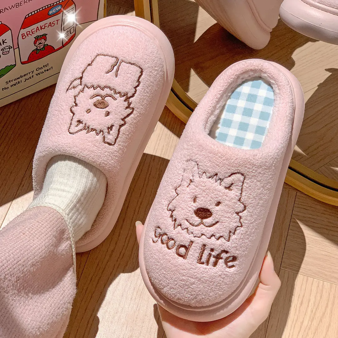 Cute Cotton Slippers for Women 2025 New Autumn and Winter Indoor Home Couple Warm Plush Slippers for Men to Wear Outside - Image 14