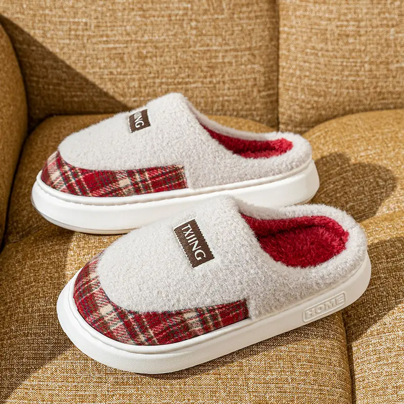 Cute Cotton Slippers for Women 2025 New Autumn and Winter Indoor Home Couple Warm Plush Slippers for Men to Wear Outside - Image 4