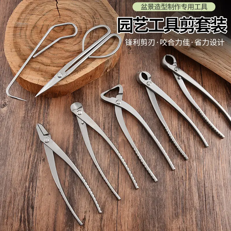 Bonsai Special Shaping Tool Set, Ball Joint Scissors, Diagonal Leaf Bud Scissors, Gardening Three-Piece Set, Tree Stump and Tree Knot Repair