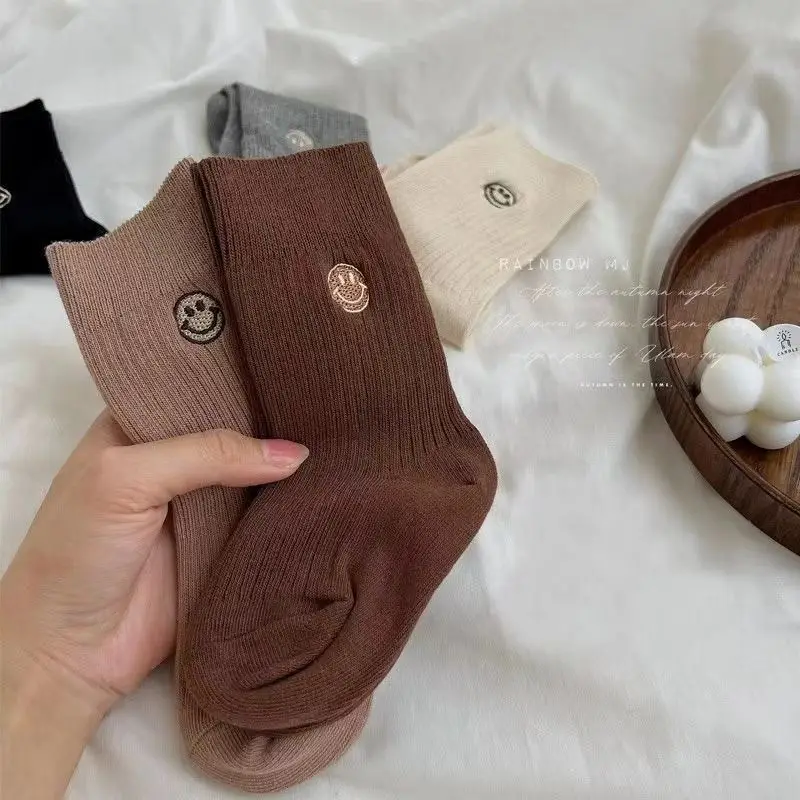 Autumn and Winter Smiling Face Retro Kidsren's Socks Winter Trendy Cotton Socks Boys and Girls Baby Winter Kidsren's Socks