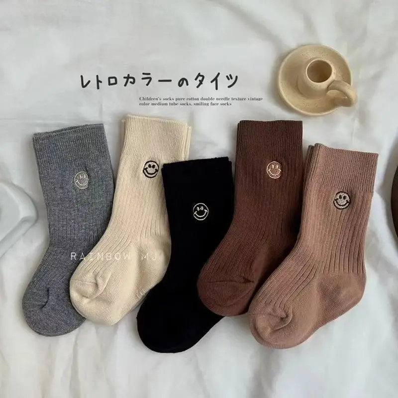 Autumn and Winter Smiling Face Retro Kidsren's Socks Winter Trendy Cotton Socks Boys and Girls Baby Winter Kidsren's Socks — feature 5