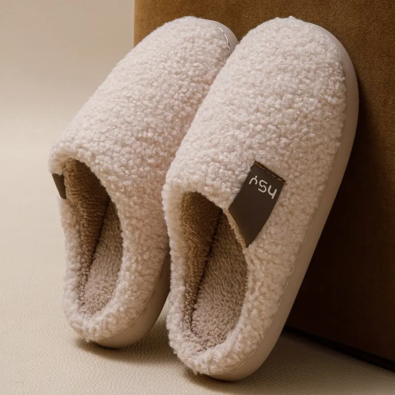 New Couple Cotton Slippers for Autumn and Winter, Indoor Non-Slip Thick-Soled Home Cotton Slippers, Warm Plush Home Slippers - Image 24
