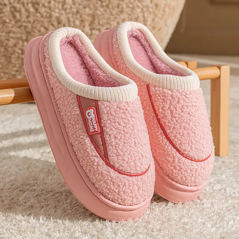New Couple Cotton Slippers for Autumn and Winter, Indoor Non-Slip Thick-Soled Home Cotton Slippers, Warm Plush Home Slippers - Image 12