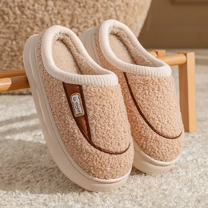 New Couple Cotton Slippers for Autumn and Winter, Indoor Non-Slip Thick-Soled Home Cotton Slippers, Warm Plush Home Slippers - Image 13