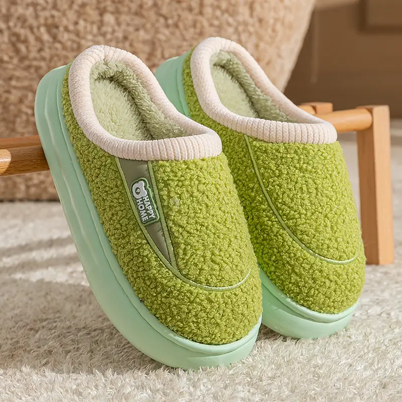 New Couple Cotton Slippers for Autumn and Winter, Indoor Non-Slip Thick-Soled Home Cotton Slippers, Warm Plush Home Slippers - Image 14